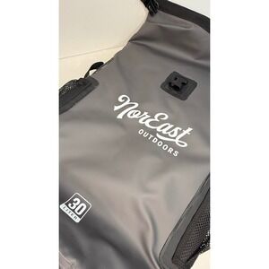 NorEast Outdoors 30 Liter Waterproof Roll Top Backpack Cooler Gray Mesh Pockets